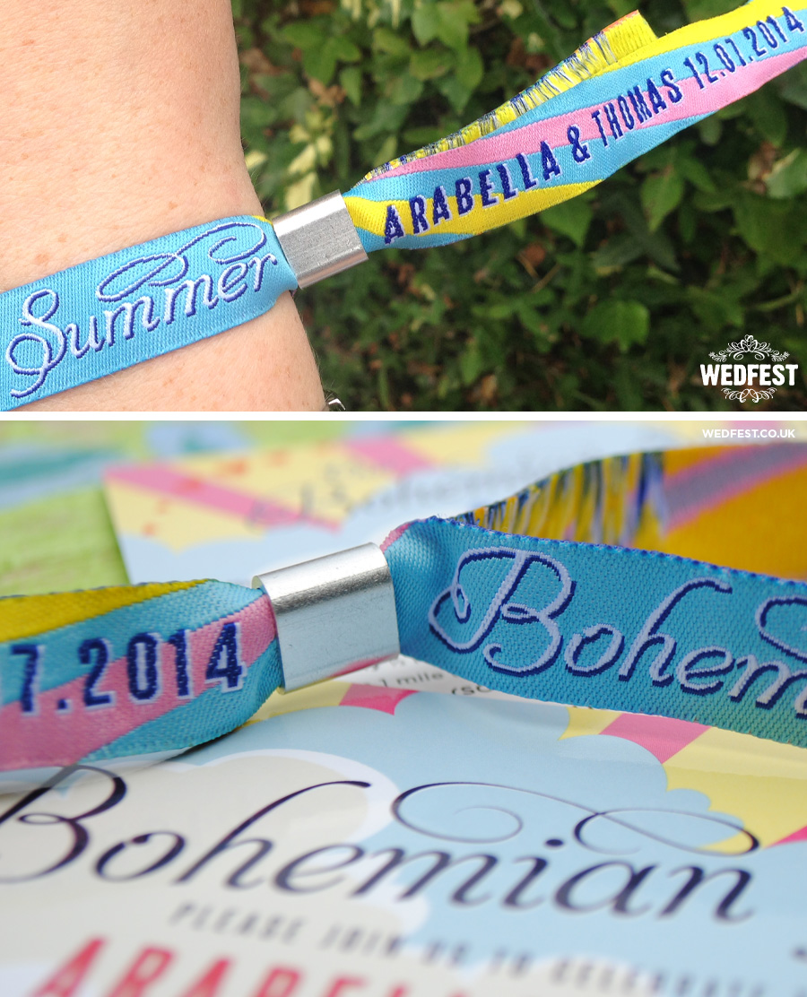 boho wedding festival wristbands