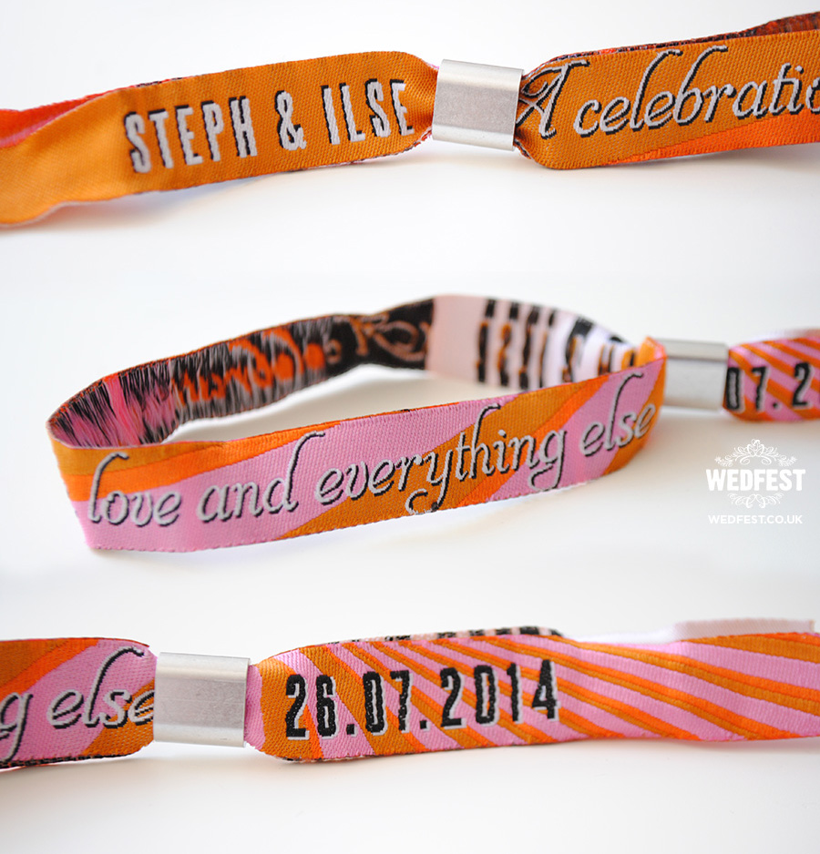 custom personalised wedding wristbands