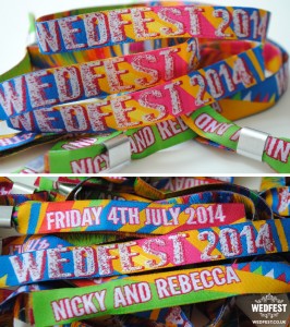 festival themed wedfest wedding wristbands