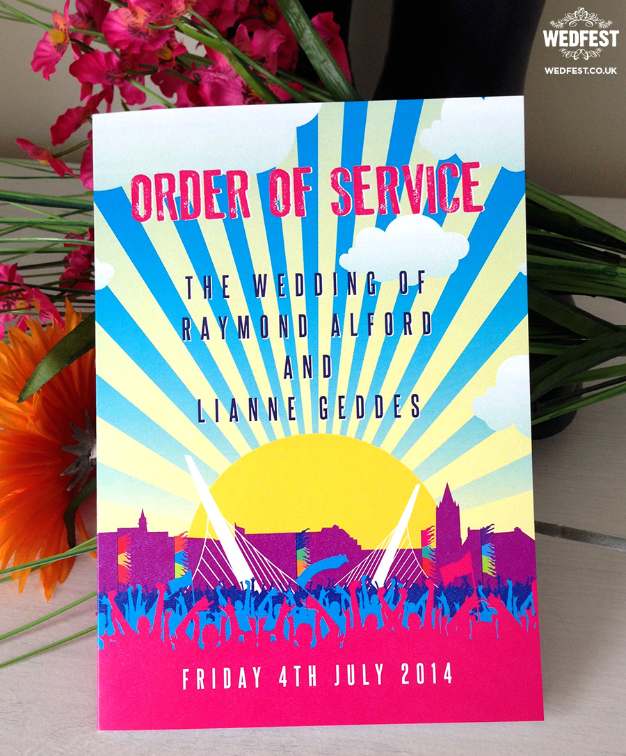 festival wedding order of service booklet