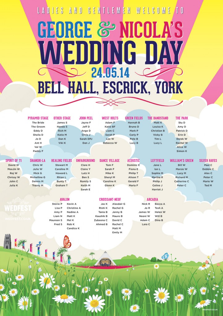festival wedding table plan