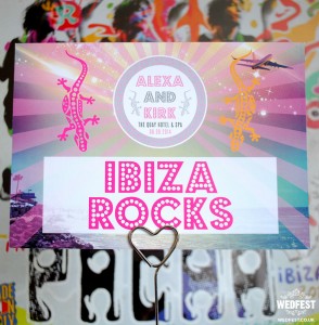 ibiza themed wedding stationery