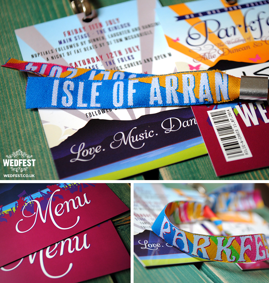 isle of arran festival wedding stationery