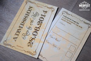 Vintage Shabby Chic Ticket Wedding Invitations