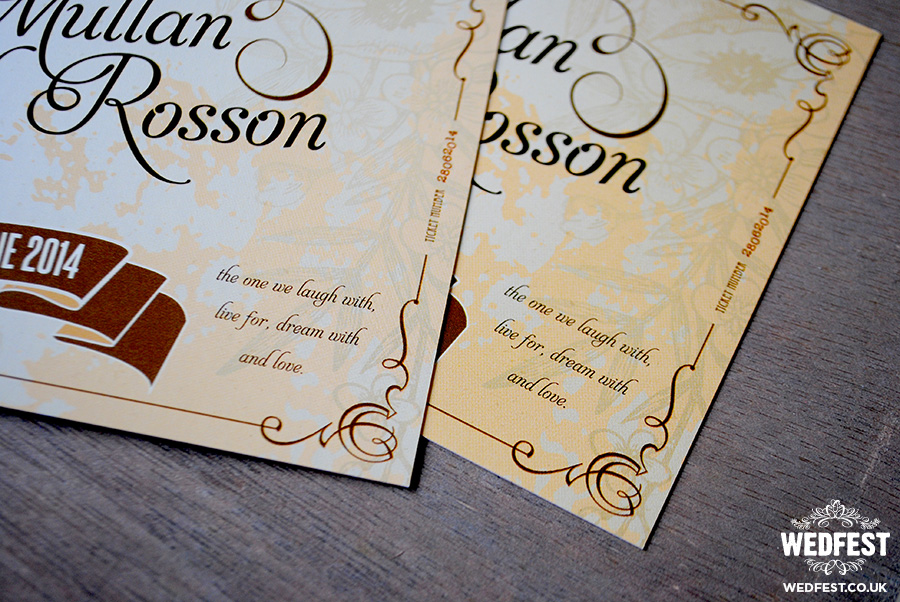 Vintage Themed Festival Chic Wedding Invitations