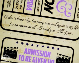 cinema tickets wedding invites