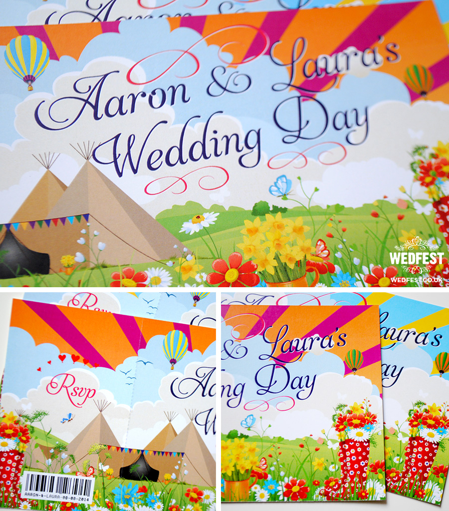 festival teepee tipi ticket wedding invitations