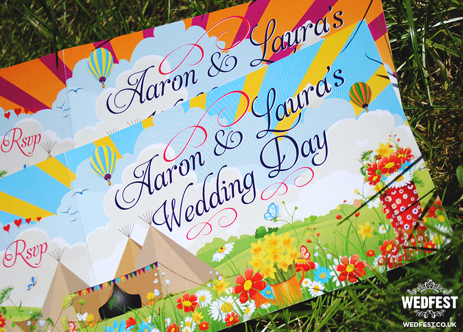 festival teepee tipi ticket wedding invites