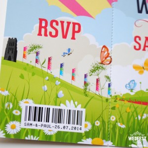 festival ticket wedding invitations