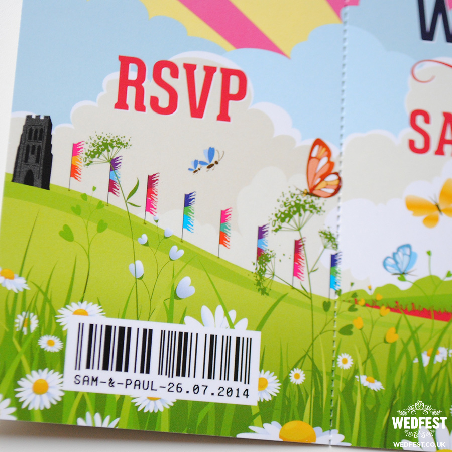 wedstock festival ticket wedding invites