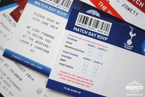 football ticket wedding invites