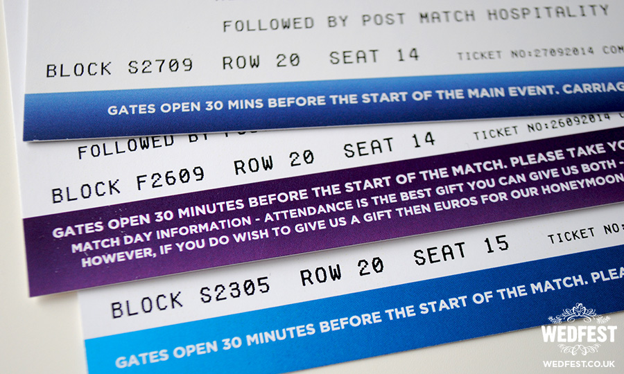 football tickets wedding invites