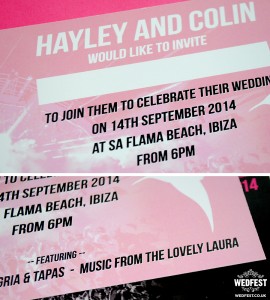 ibiza flyer theme wedding invitation