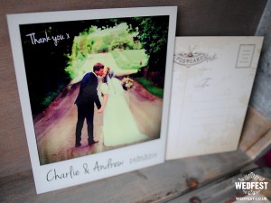 vintage wedding polaroid thank you card