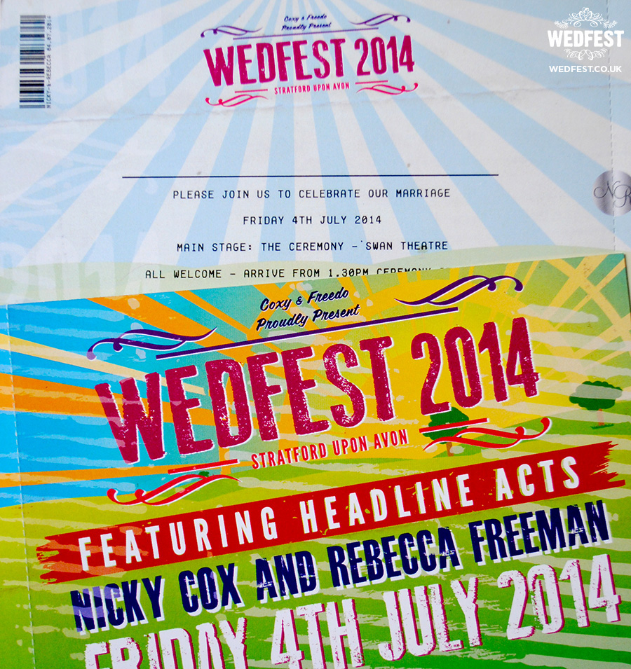 wedfest festival ticket wedding invites