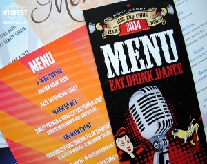 festival wedding menus