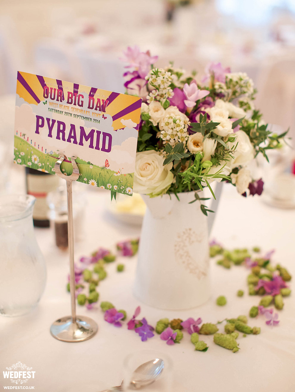 festival wedding table cards