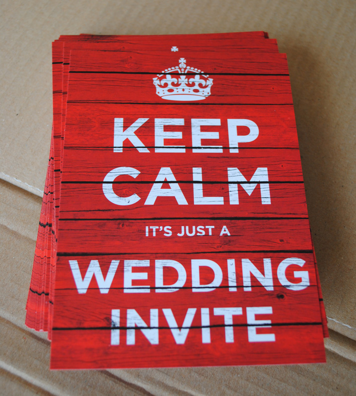 keep calm wedding invites