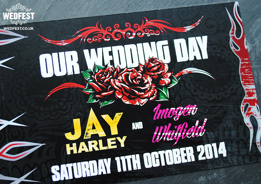 rock n roll wedding invites