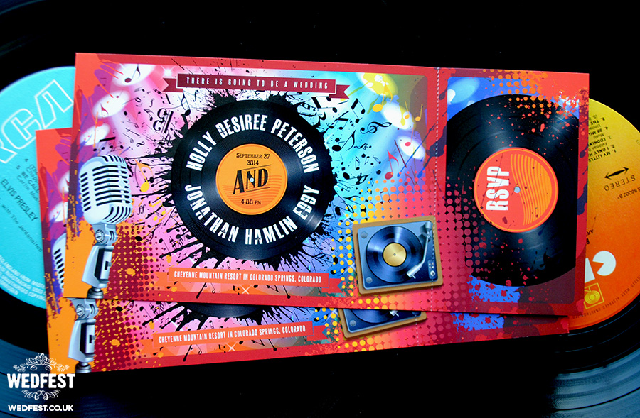 vinyl record wedding invitations