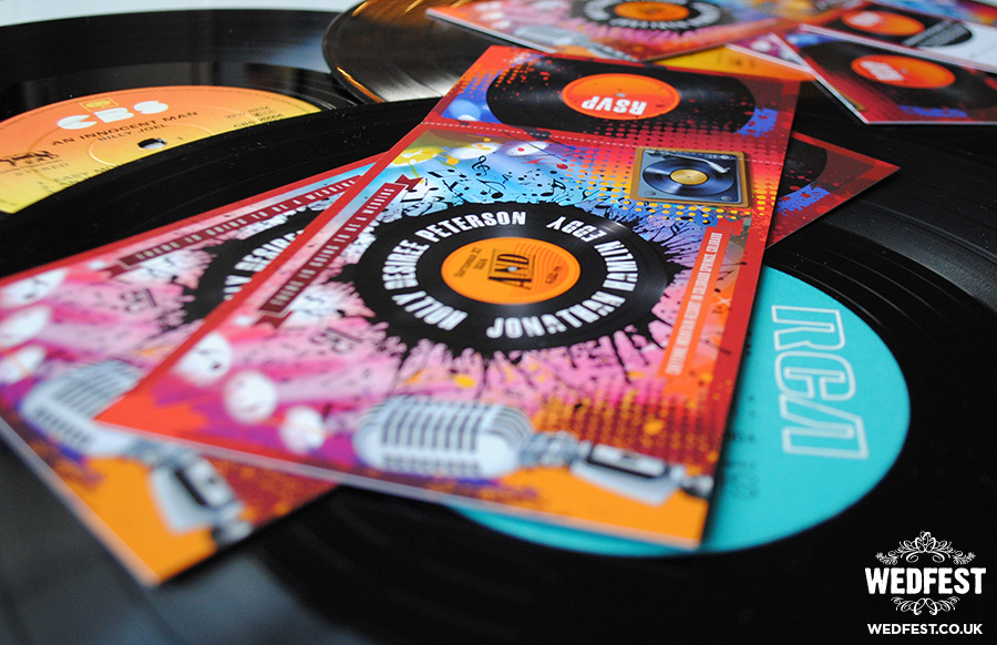 vinyl record wedding invites