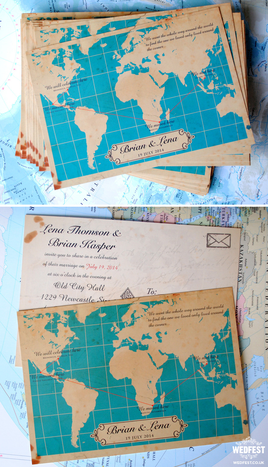 Travel Themed Wedding Invites