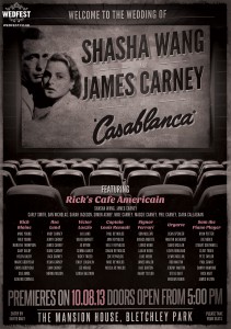 classic movie casablanca wedding seating plan