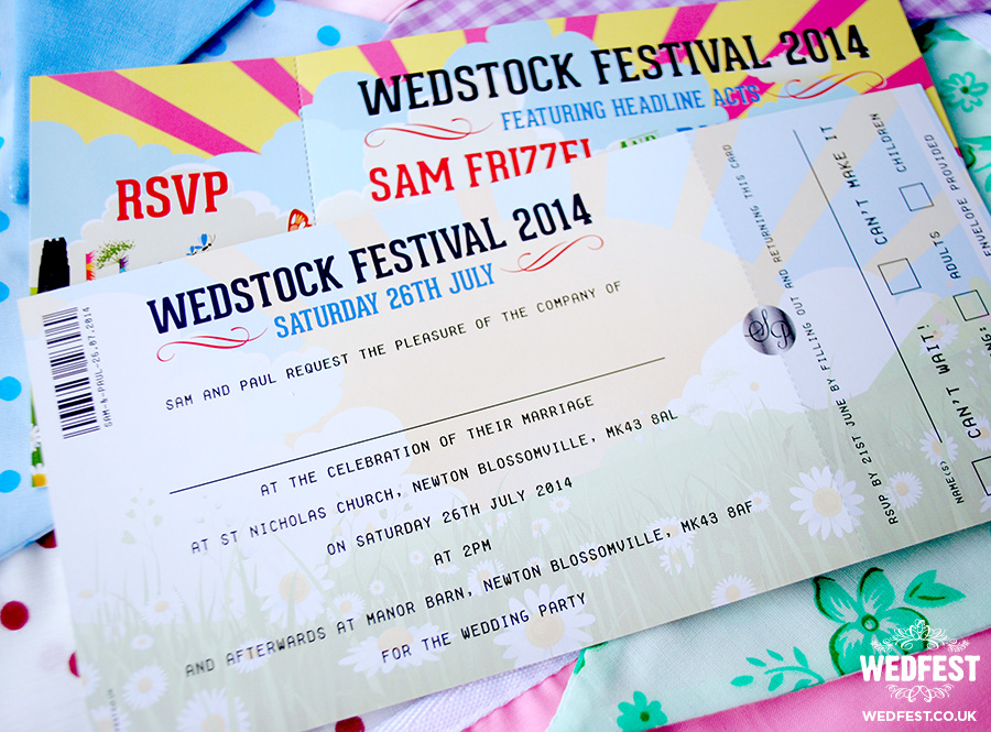 wedstock festival wedding invitations