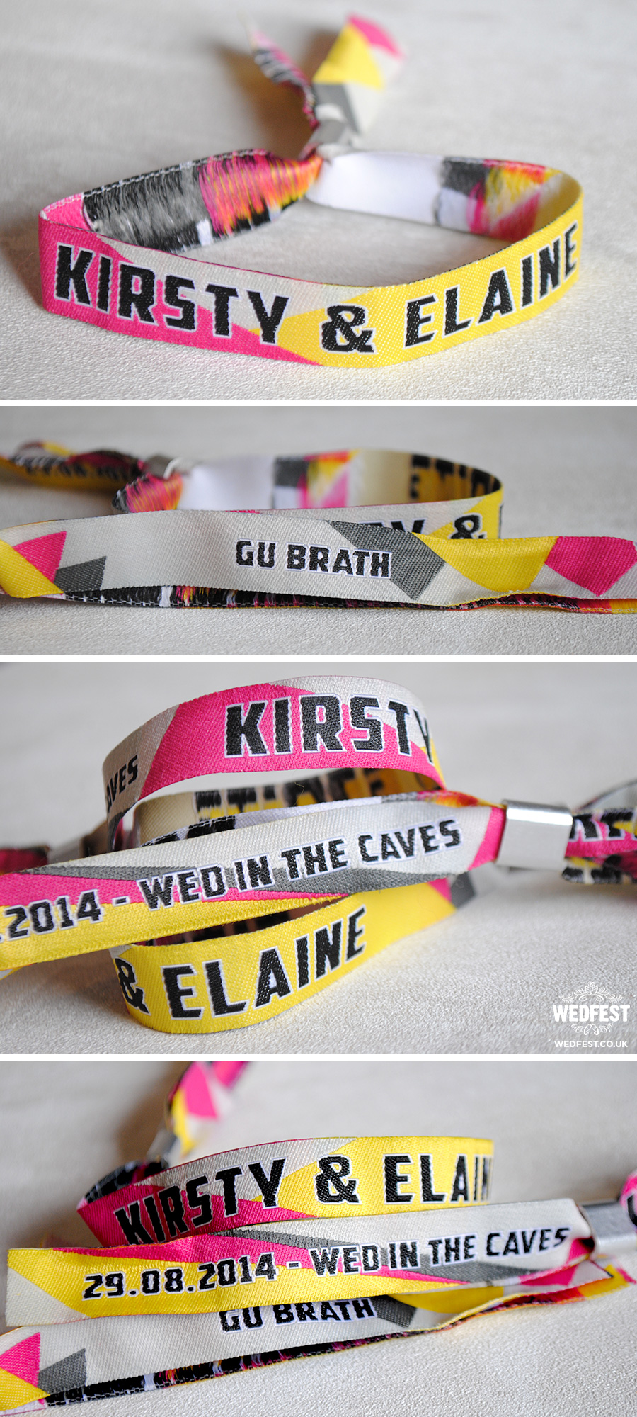 woven fabric wedding wristbands