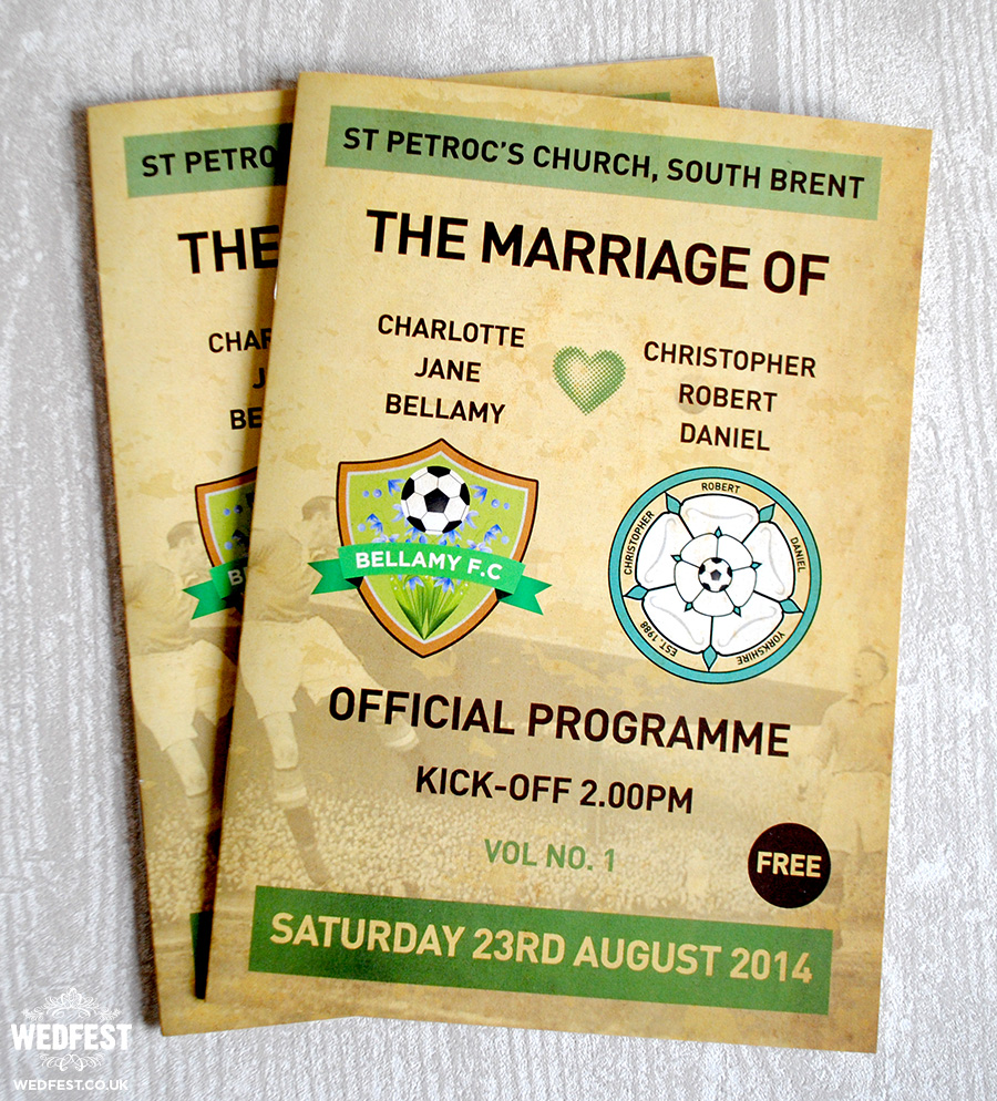 football programme wedding order of service mass booklet