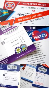 football soccer themed wedding stationery