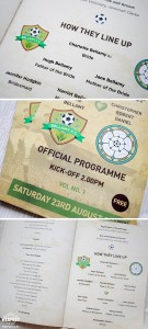 football themed wedding order of service booklet