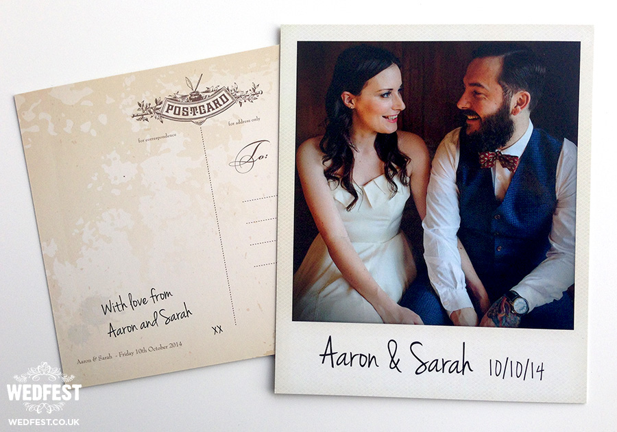 polaroid instagram photos wedding thank you card