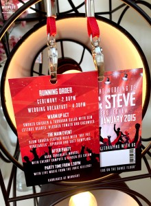 music gig vip pass lanyard wedding menu