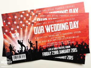 concert ticket wedding invitations