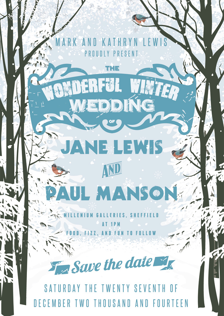 winter wedding save the date