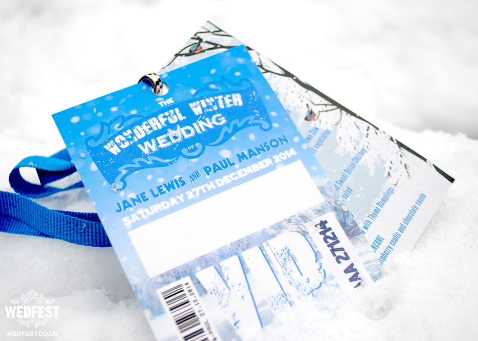 winter wedding vip pass lanyards