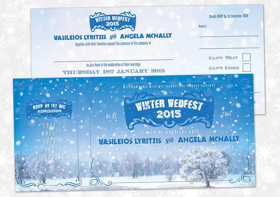 winter wedfest wedding invitations