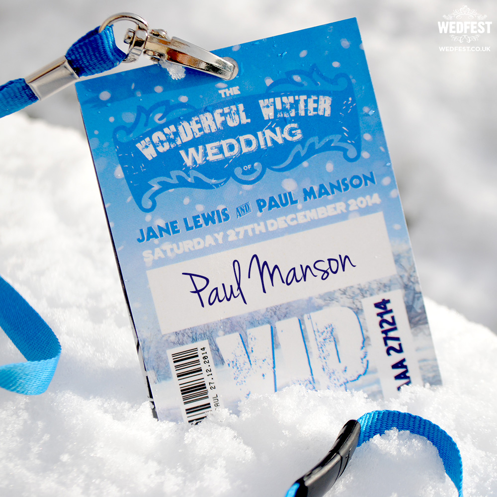 wonderful winter wedding vip lanyards