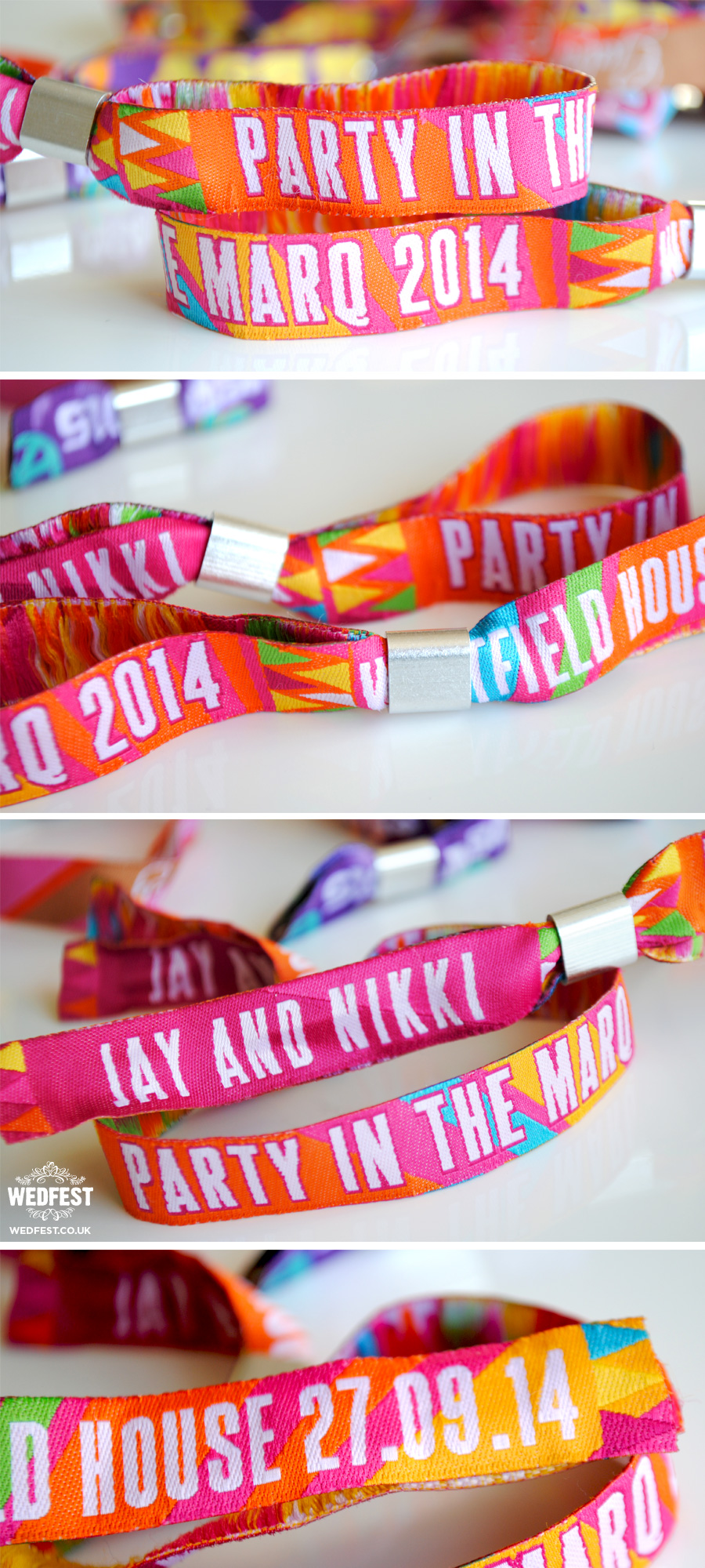 Custom Fabric Wedding / Party Wristbands