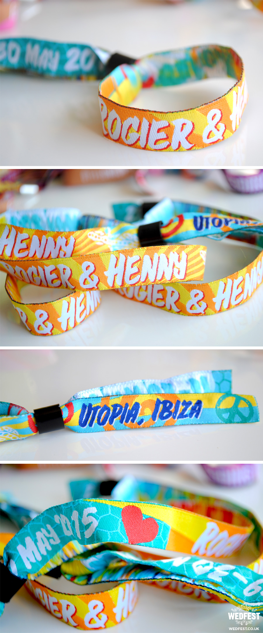 Ibiza Wedding Fabric Wristbands