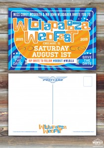 American Music Festival themed wedding save the date cards