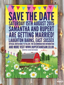 Barn Wedding Festival save the date cards