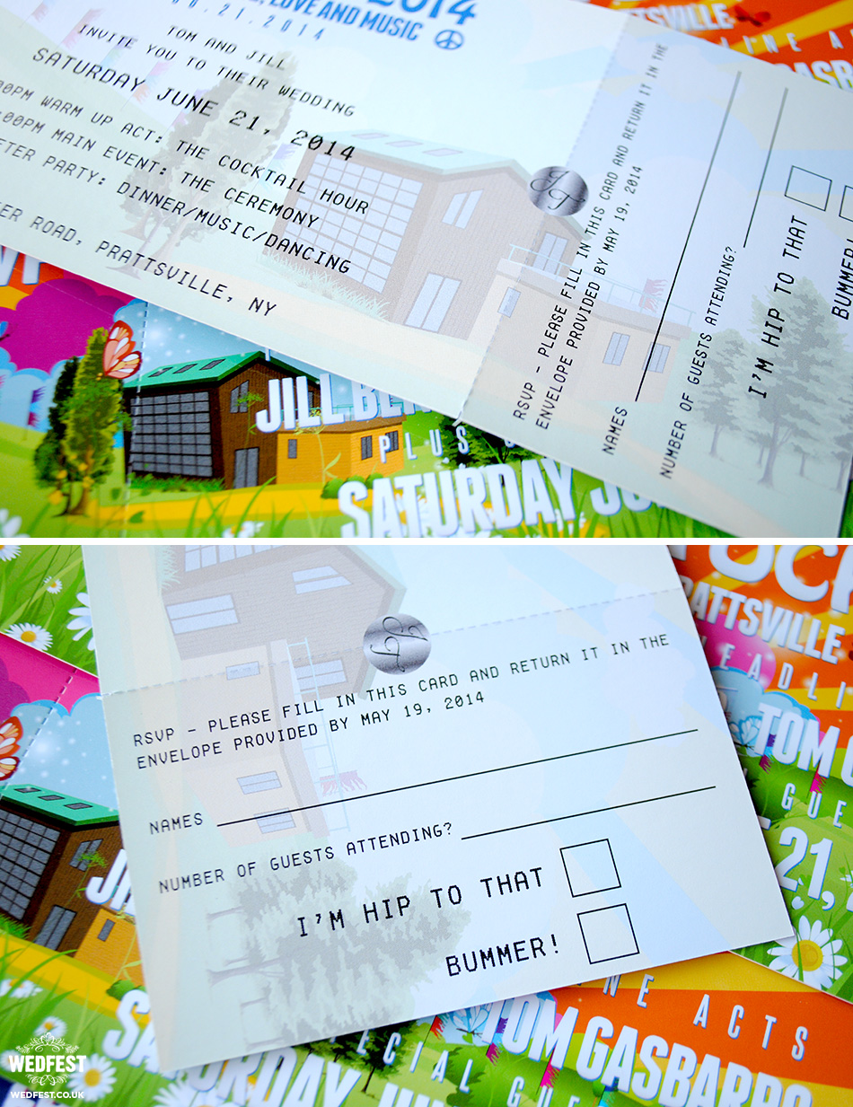 Wedstock Wedding Festival Ticket Invite