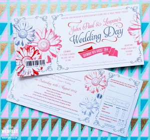 Gerbera Daisy Themed Wedding Invites