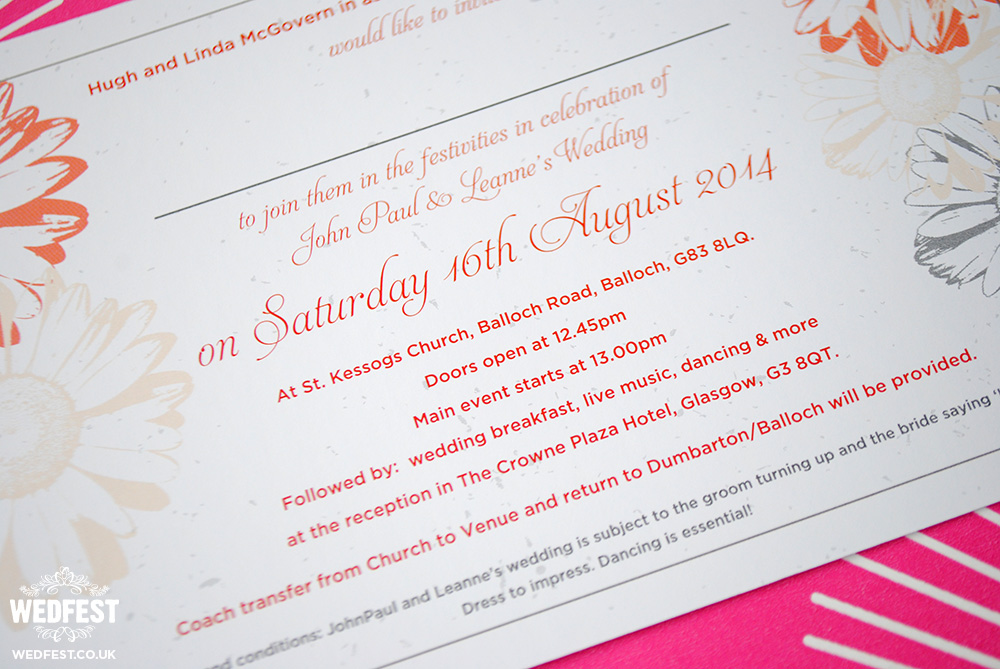 flower themed wedding invites