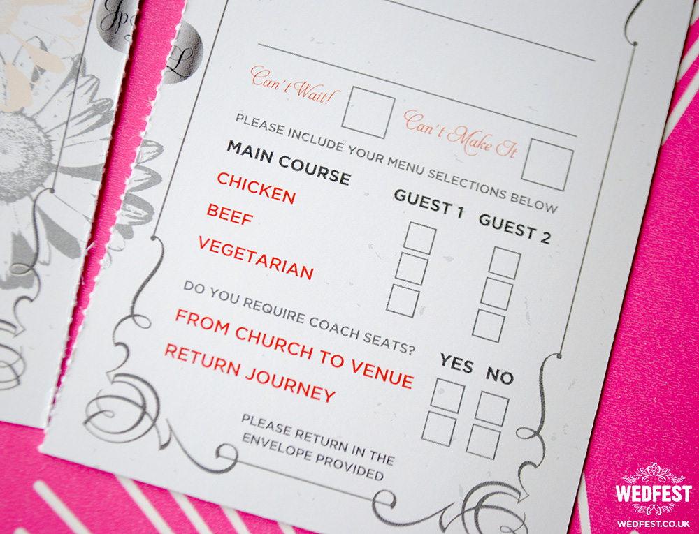 perforated wedding rsvp cards