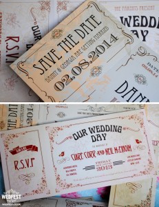 vintage chic wedding invite