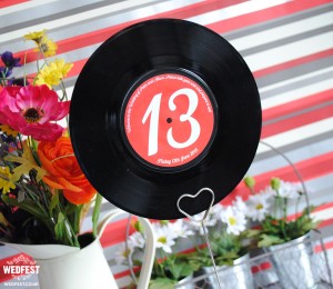 7" Vinyl Record Wedding Table Numbers