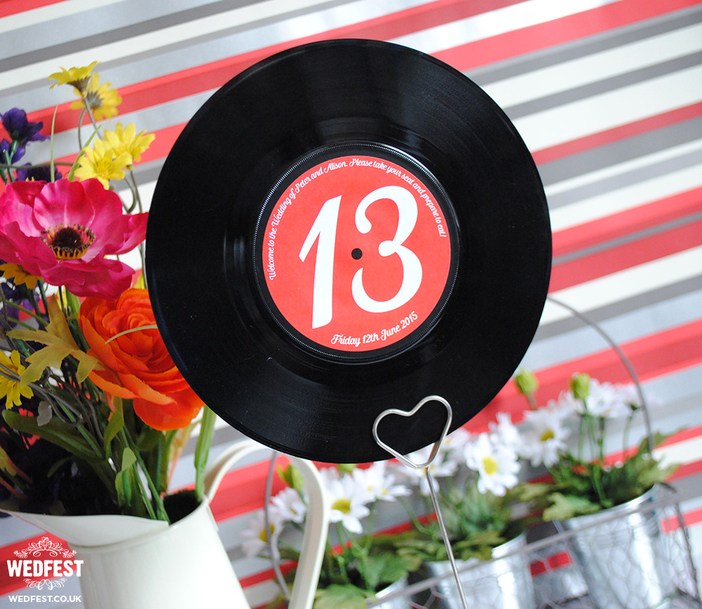 7" Vinyl Record Wedding Table Numbers